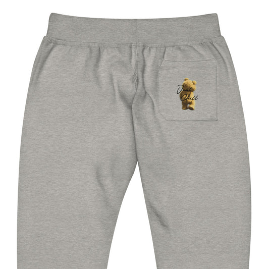 Back view - Soft and cozy jogger-style sweatpants in carbon grey, designed for comfort with an elastic waistband and adjustable drawstring. Versatile loungewear ideal for relaxing at home or casual outings.
