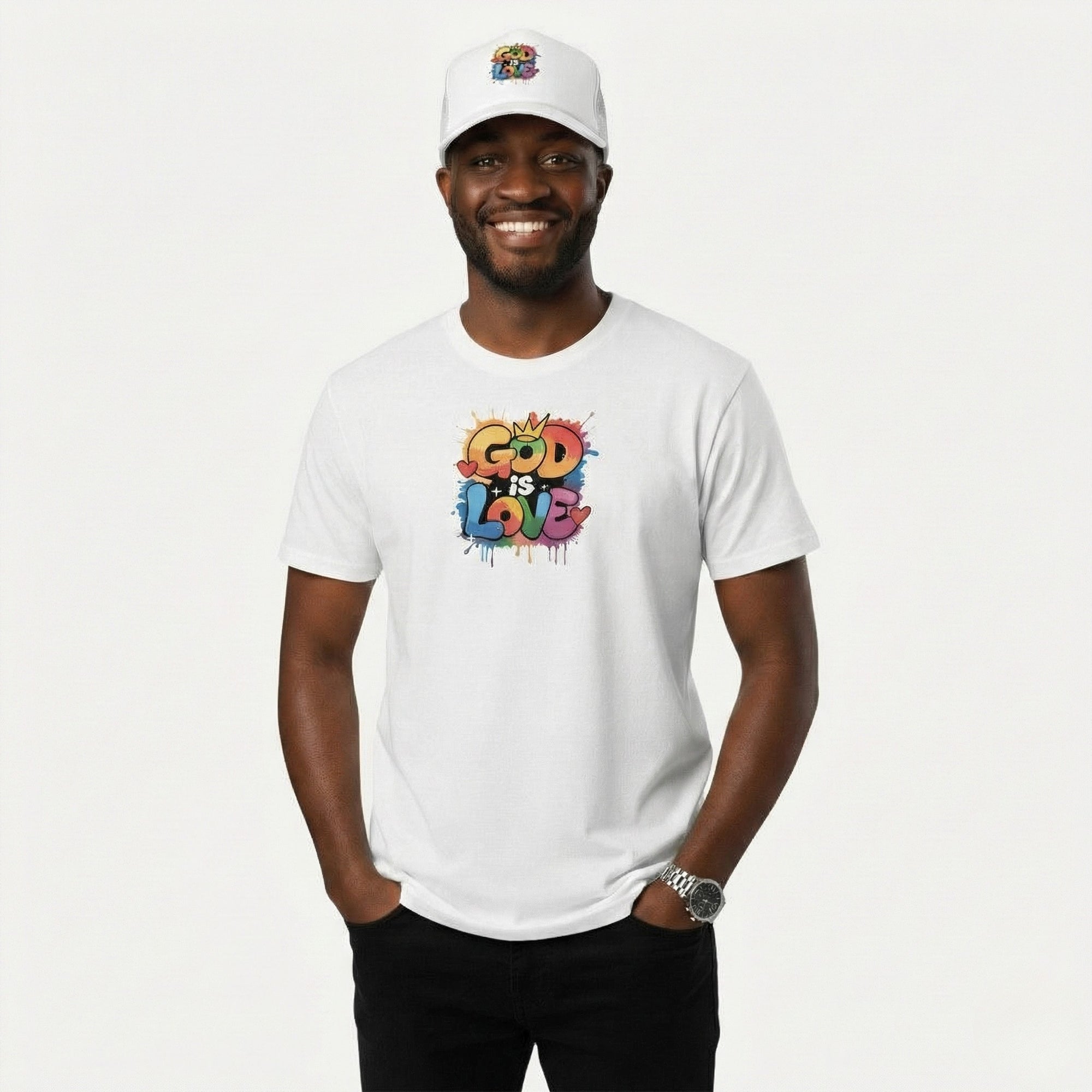 GOD IS LOVE Trucker Hat - White