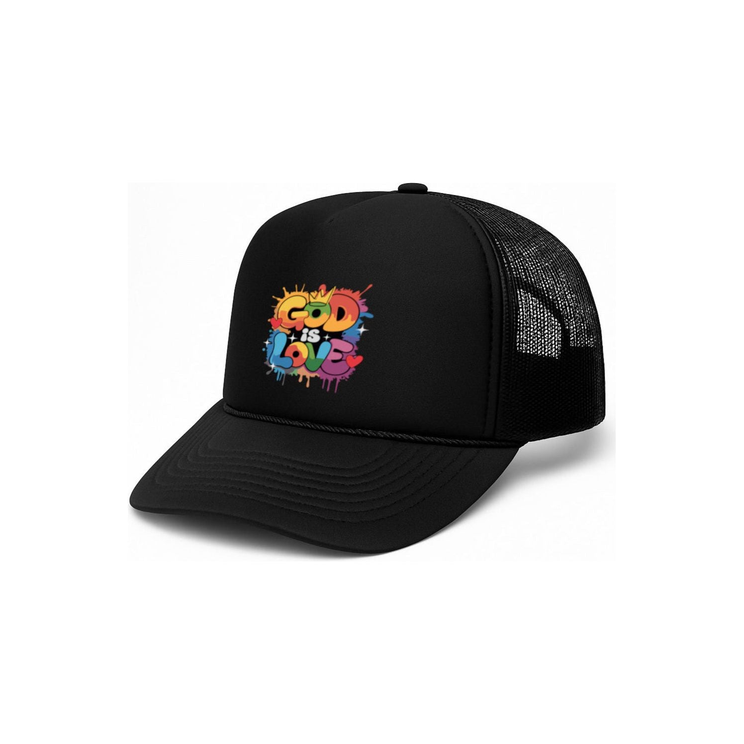 GOD IS LOVE Trucker Hat - Black