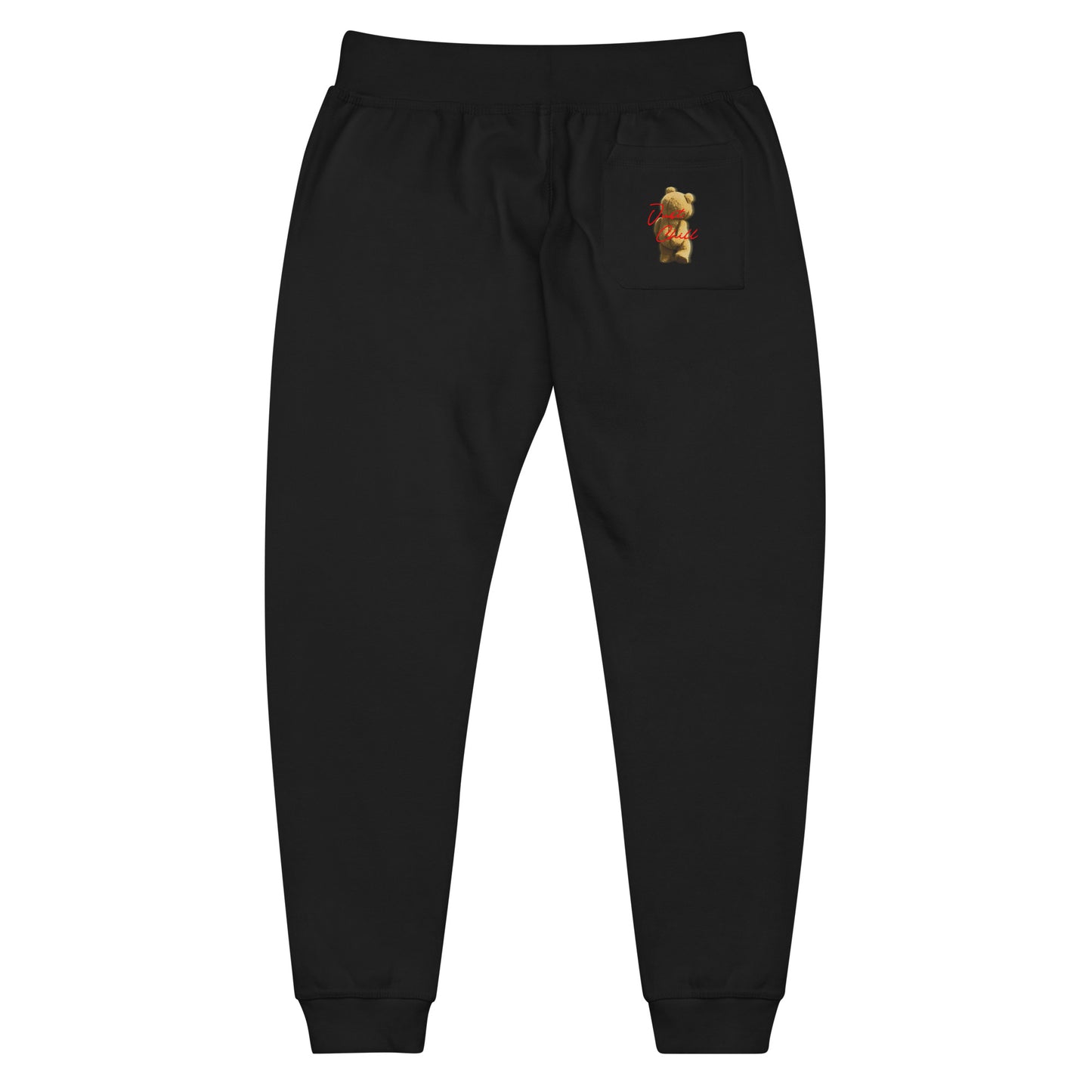 Just Chill Black Fleece Joggers - Red Letters