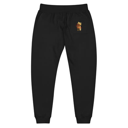 Just Chill Black Fleece Joggers - Red Letters