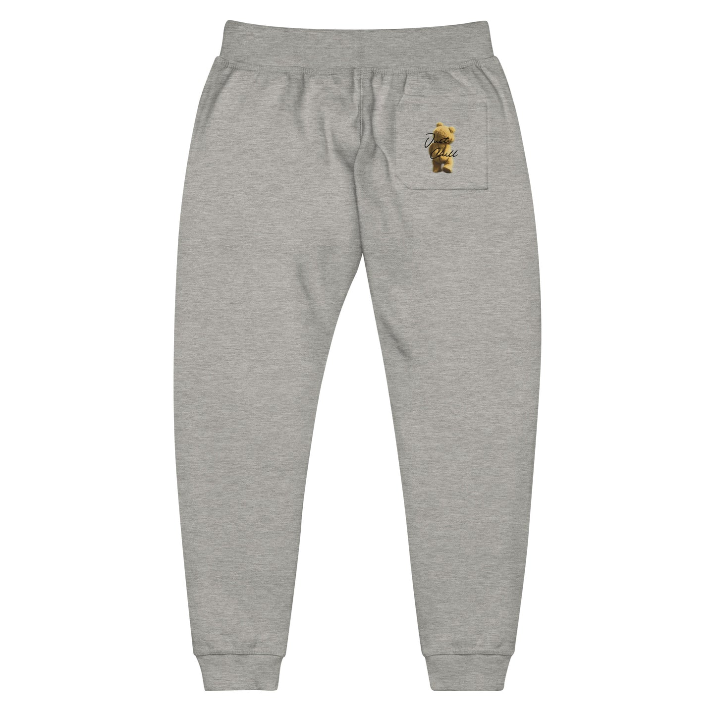 Just Chill Grey Fleece Joggers - Black Letters