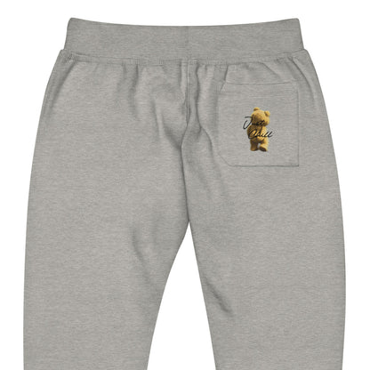 Back view - Soft and cozy jogger-style sweatpants in carbon grey, designed for comfort with an elastic waistband and adjustable drawstring. Versatile loungewear ideal for relaxing at home or casual outings.